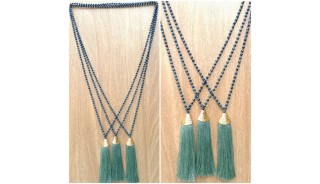 free shipping fashion necklace tassels golden bronze caps handmade bali